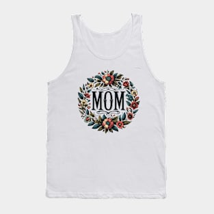 Mom Floral Wreath Vintage Tank Top